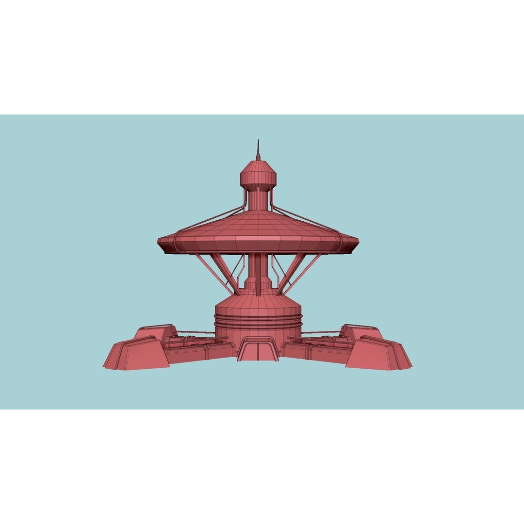 Sci-Fi Facility C08 3D Model – Low Poly Exterior Design, FBX & OBJ - View 16