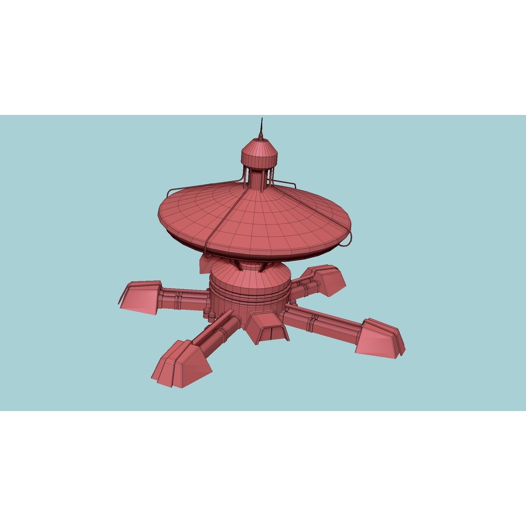Sci-Fi Facility C08 3D Model – Low Poly Exterior Design, FBX & OBJ - View 17