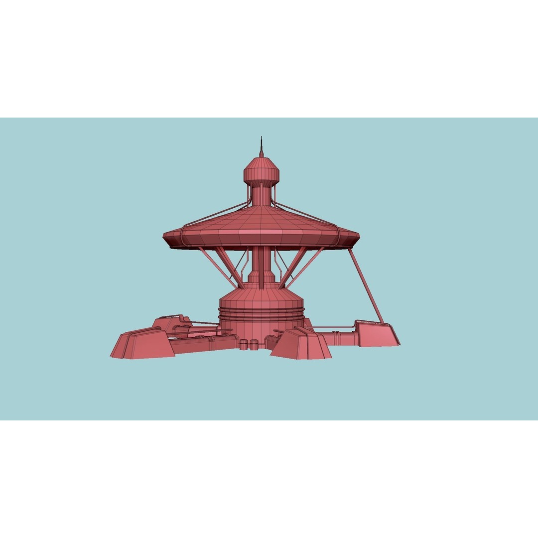 Sci-Fi Facility C08 3D Model – Low Poly Exterior Design, FBX & OBJ - View 18
