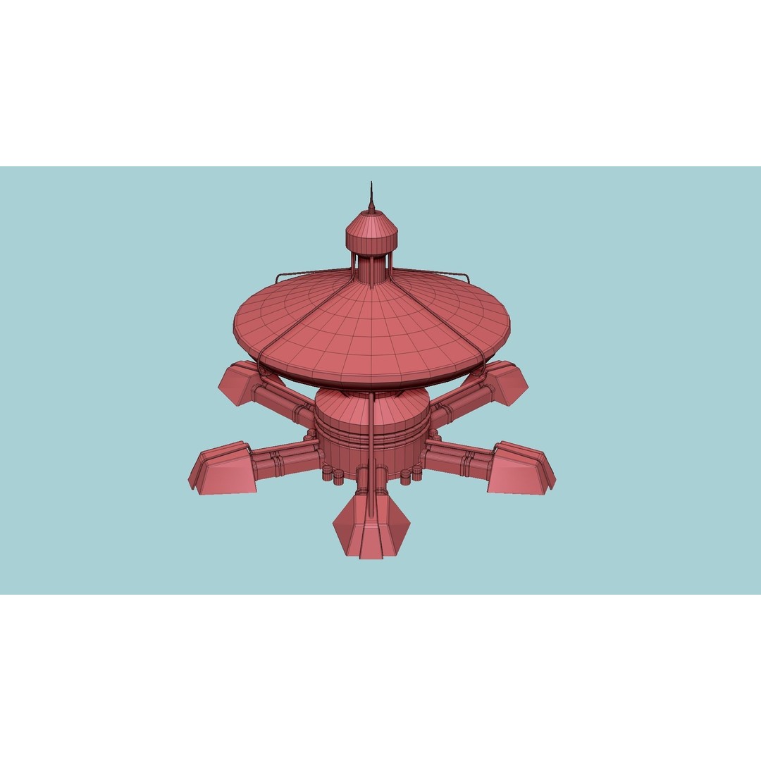 Sci-Fi Facility C08 3D Model – Low Poly Exterior Design, FBX & OBJ - View 19