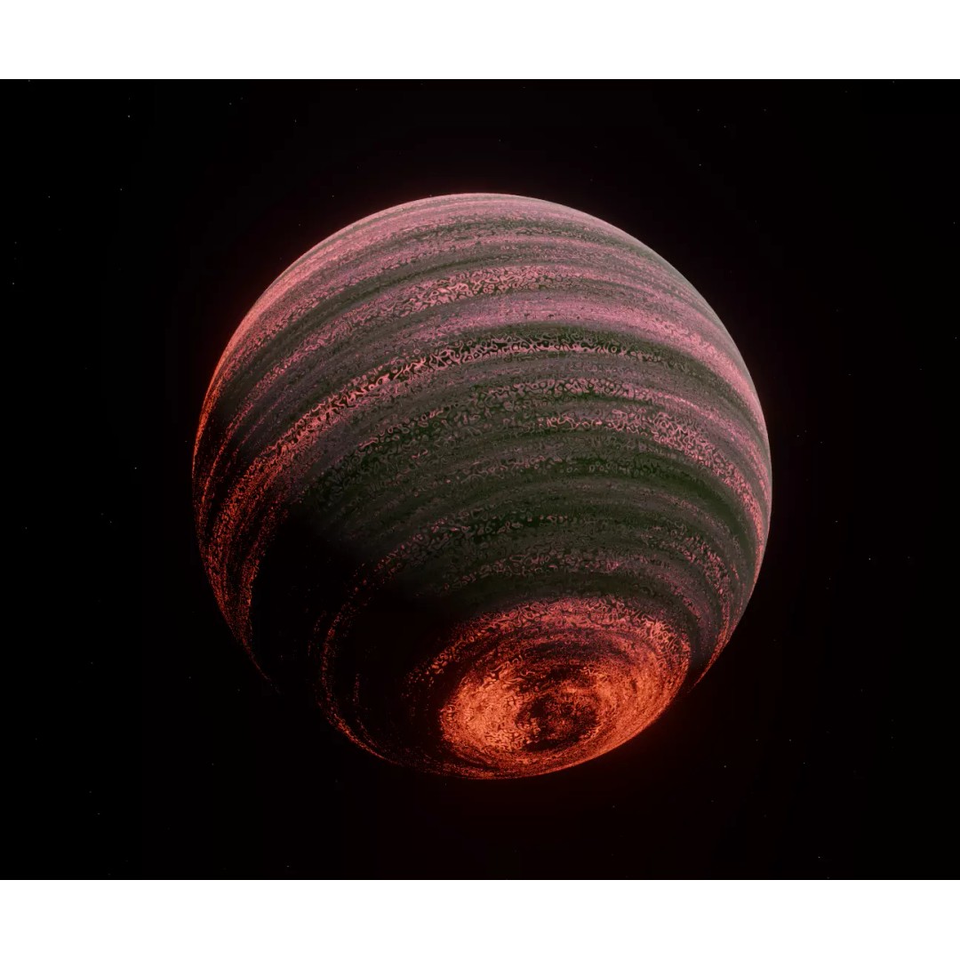 Gas Giant Planet 3D Model – Low Poly Game Asset, FBX, PBR Textures - View 2