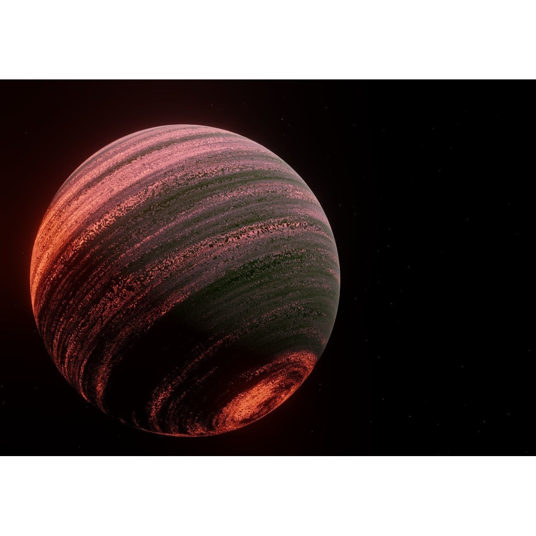 Gas Giant Planet 3D Model – Low Poly Game Asset, FBX, PBR Textures - View 3