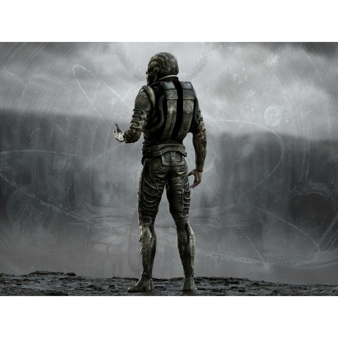 Prometheus Space Jockey 3D Model – Low Poly Rigged Character, FBX - View 10