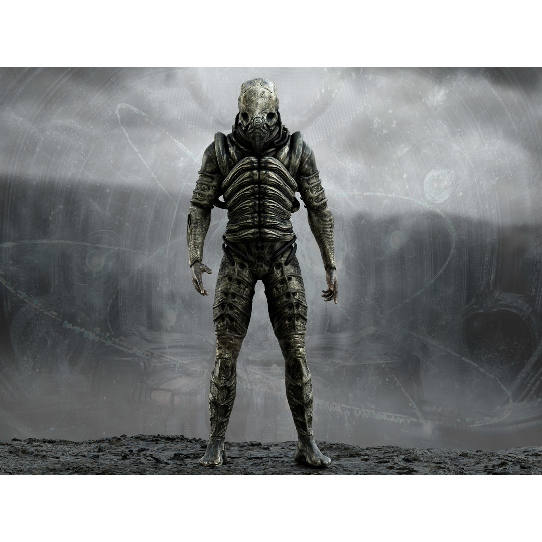 Prometheus Space Jockey 3D Model – Low Poly Rigged Character, FBX - View 11