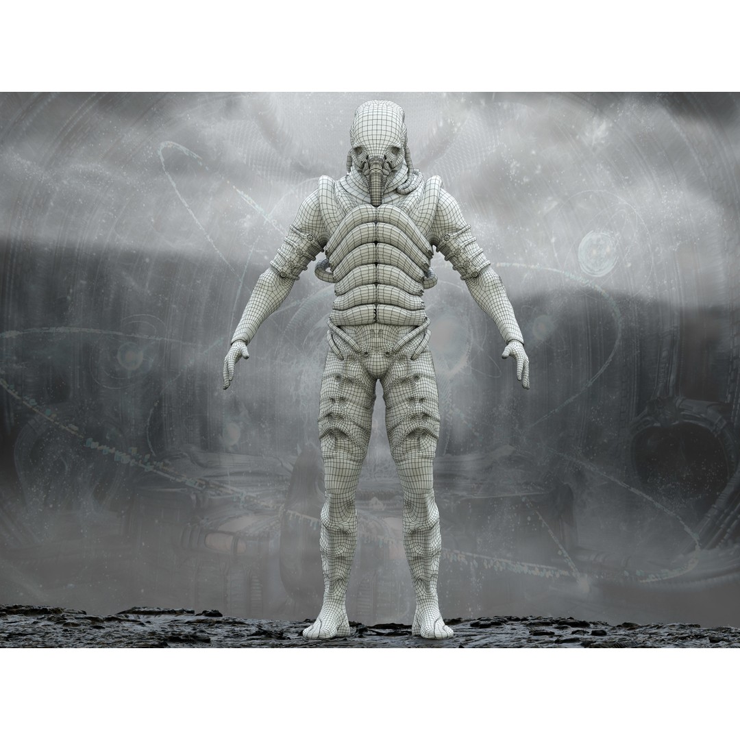 Prometheus Space Jockey 3D Model – Low Poly Rigged Character, FBX - View 12