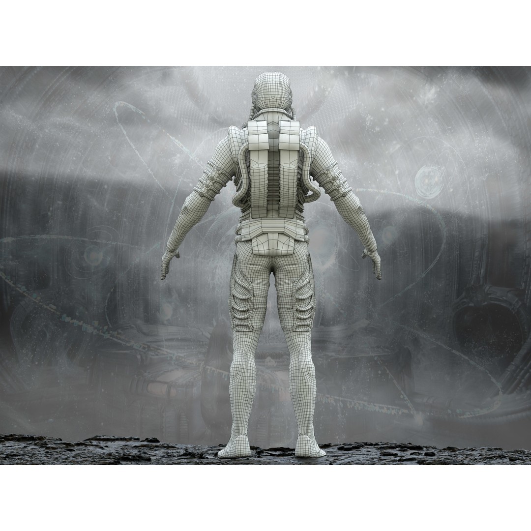 Prometheus Space Jockey 3D Model – Low Poly Rigged Character, FBX - View 13