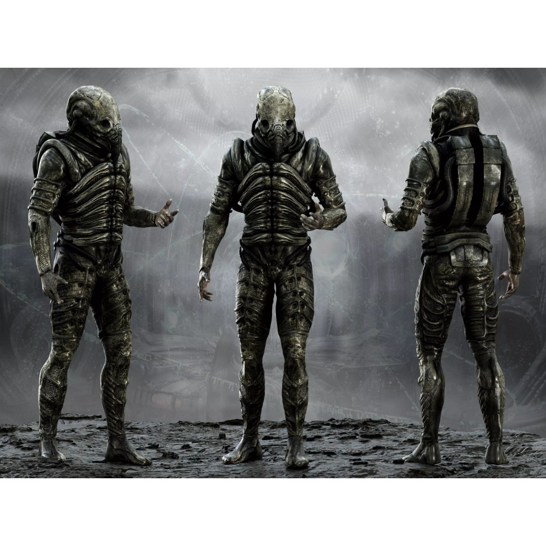 Prometheus Space Jockey 3D Model – Low Poly Rigged Character, FBX - View 2
