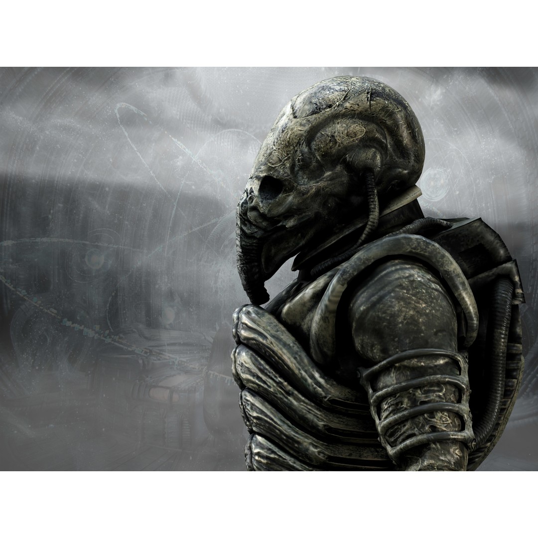 Prometheus Space Jockey 3D Model – Low Poly Rigged Character, FBX - View 3