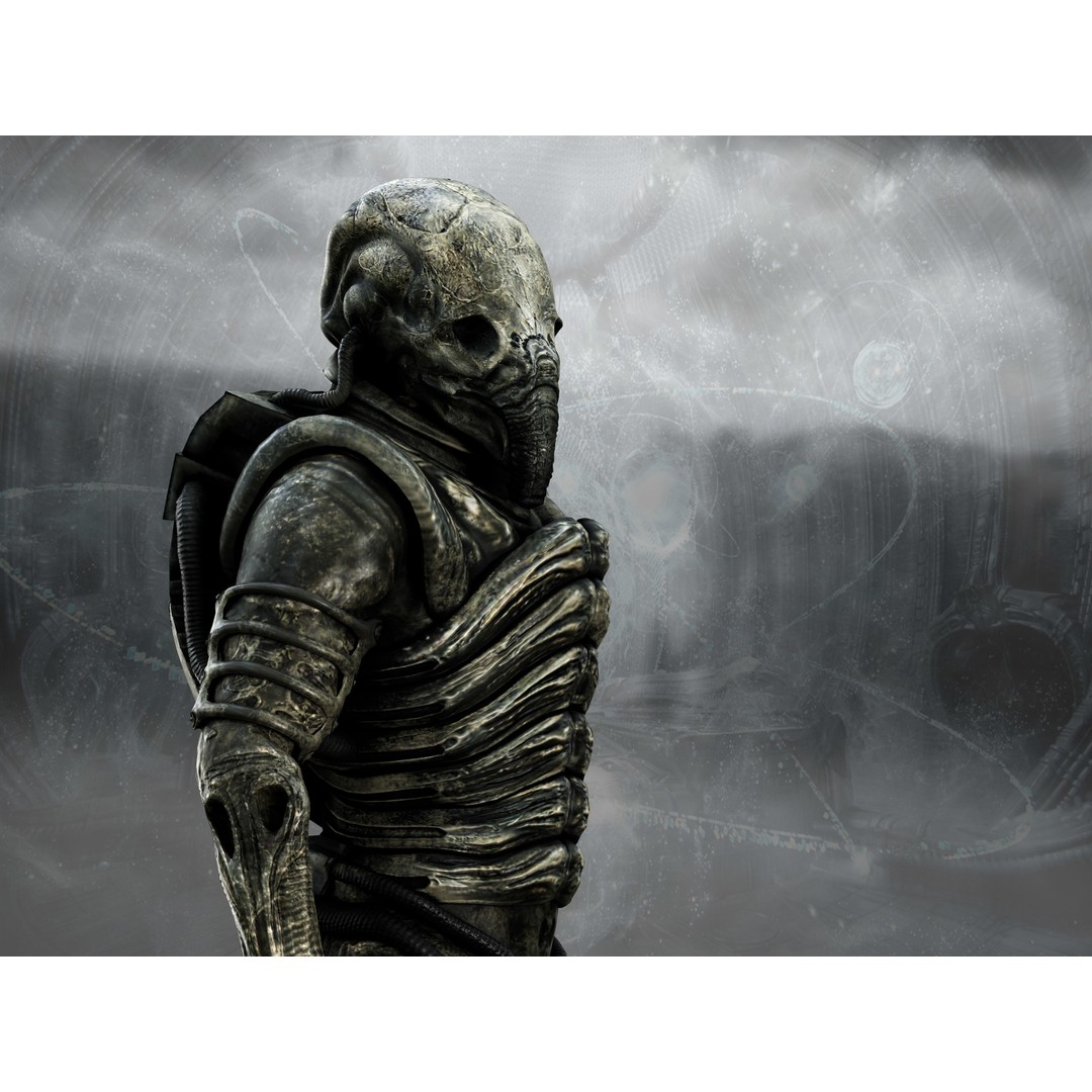 Prometheus Space Jockey 3D Model – Low Poly Rigged Character, FBX - View 4