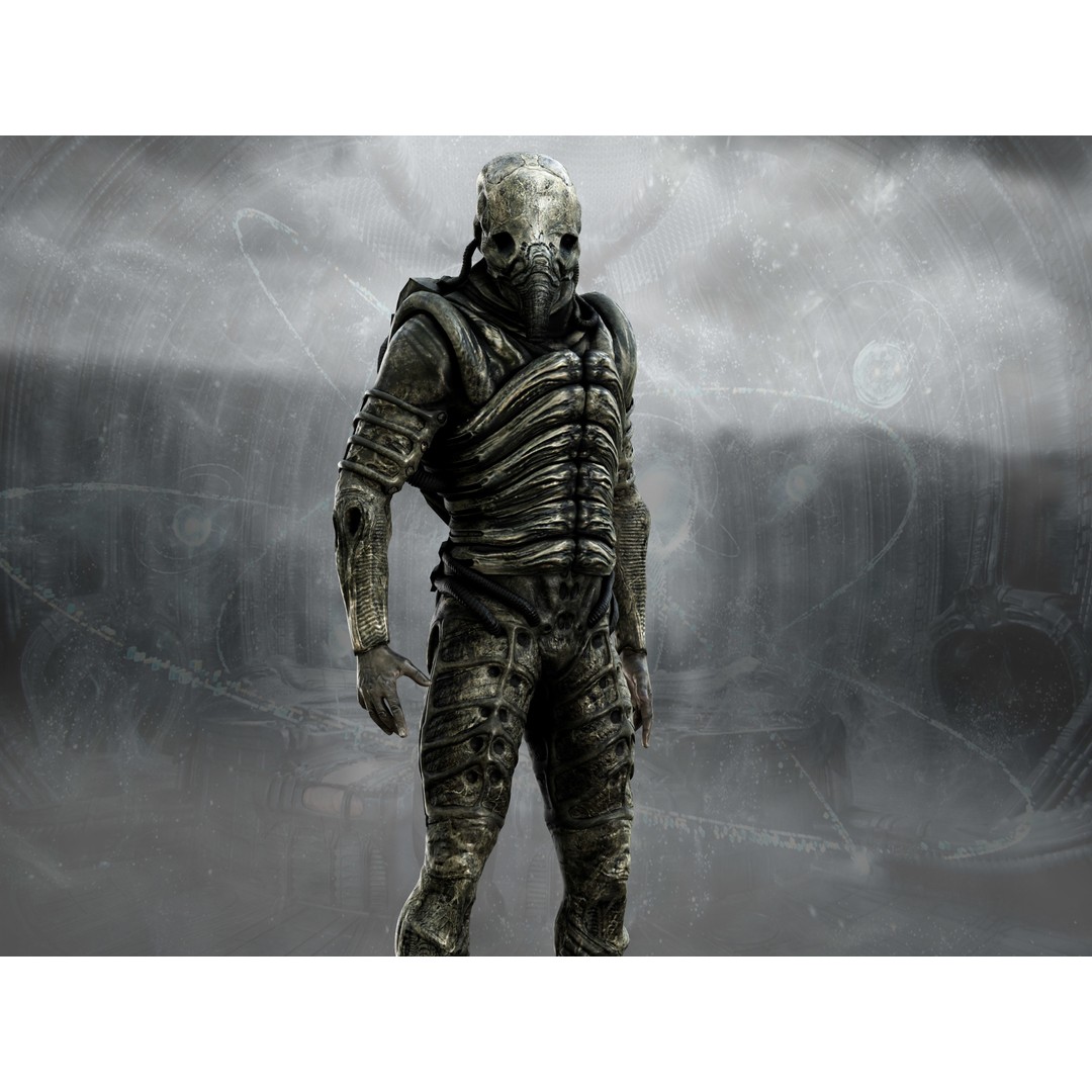 Prometheus Space Jockey 3D Model – Low Poly Rigged Character, FBX - View 5