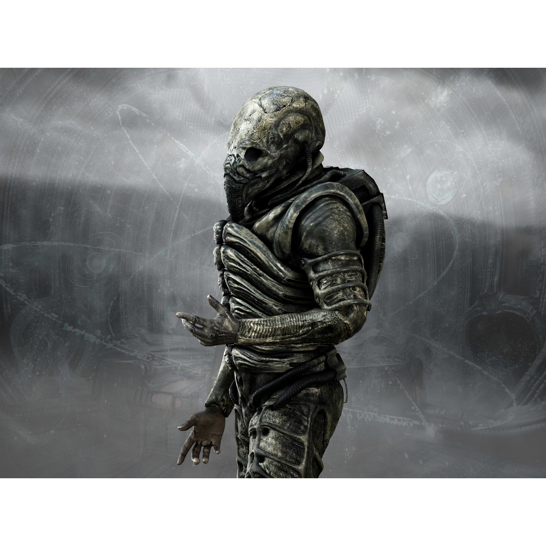 Prometheus Space Jockey 3D Model – Low Poly Rigged Character, FBX - View 6