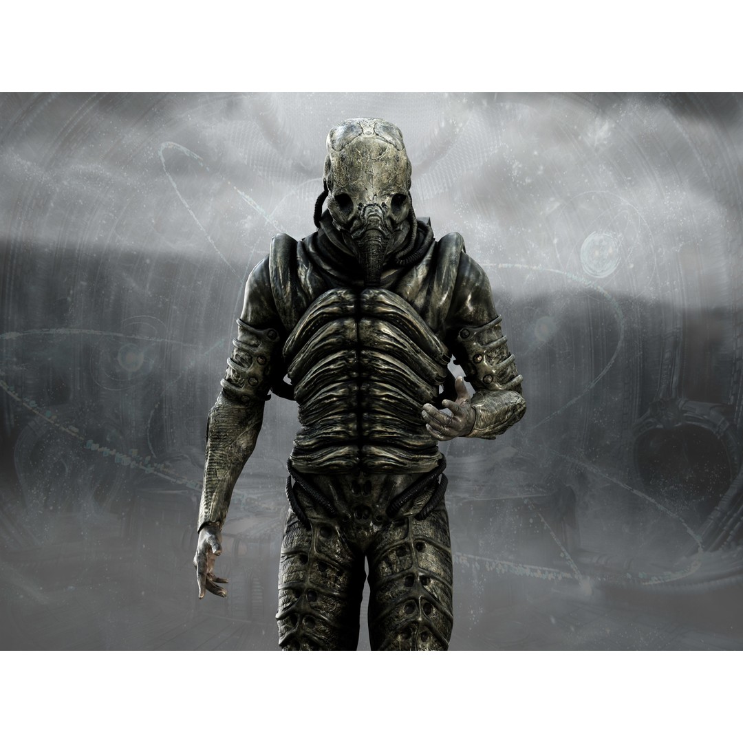 Prometheus Space Jockey 3D Model – Low Poly Rigged Character, FBX - View 7