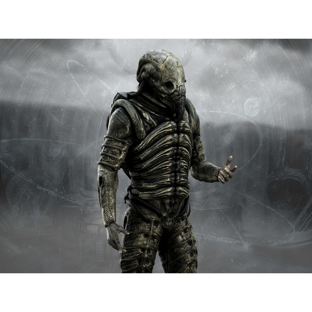 Prometheus Space Jockey 3D Model – Low Poly Rigged Character, FBX - View 8