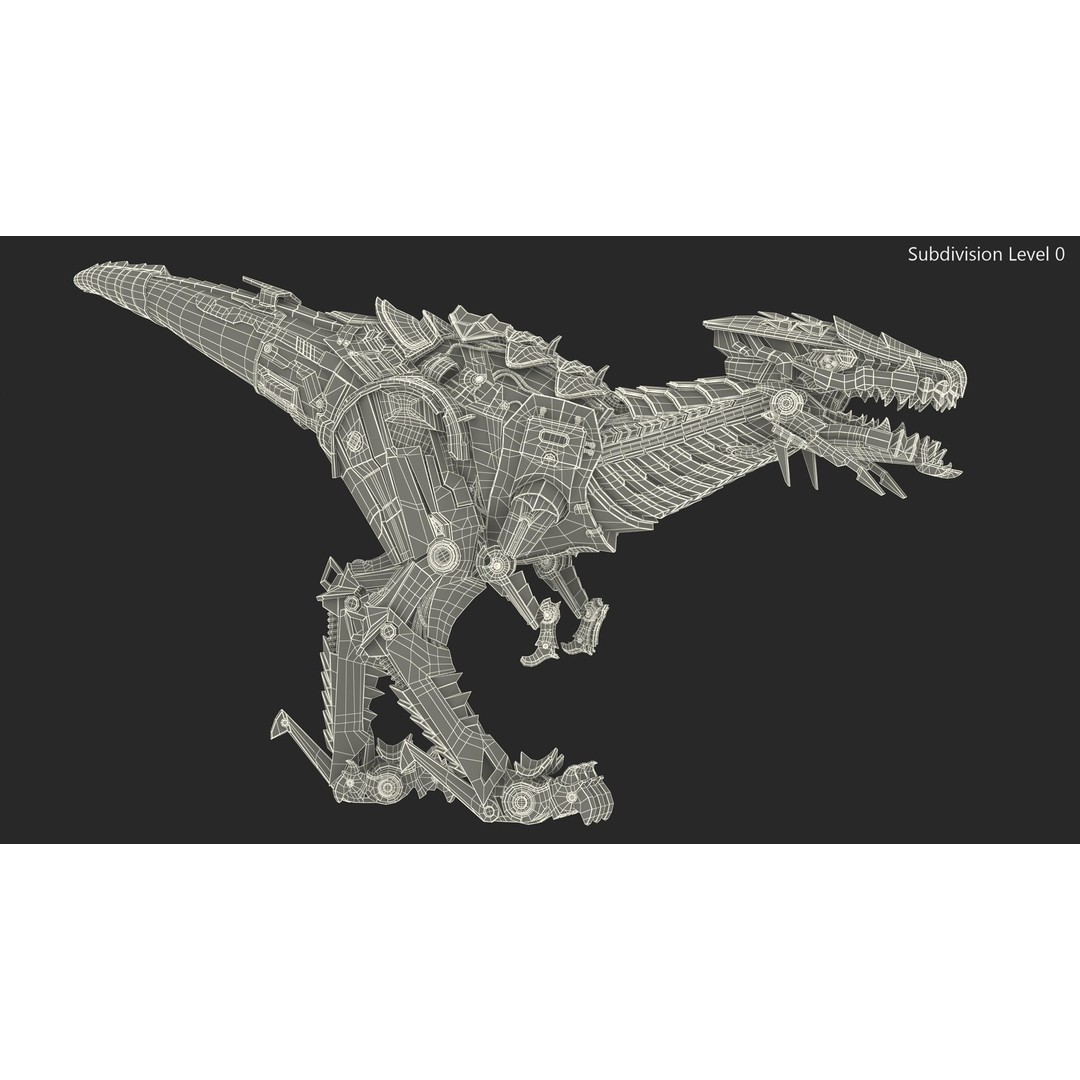 Mechanical T-Rex 3D Model – Realistic Robotic Dinosaur, FBX, PBR - View 16