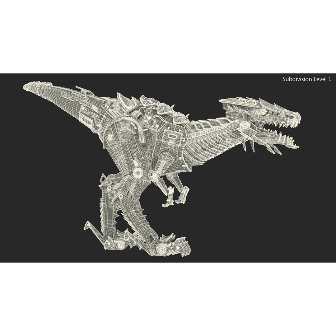Mechanical T-Rex 3D Model – Realistic Robotic Dinosaur, FBX, PBR - View 17