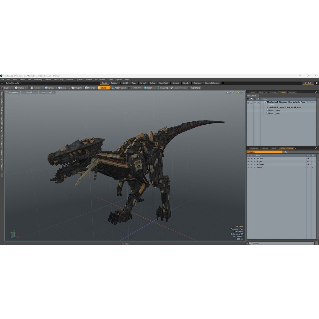 Mechanical T-Rex 3D Model – Realistic Robotic Dinosaur, FBX, PBR - View 22
