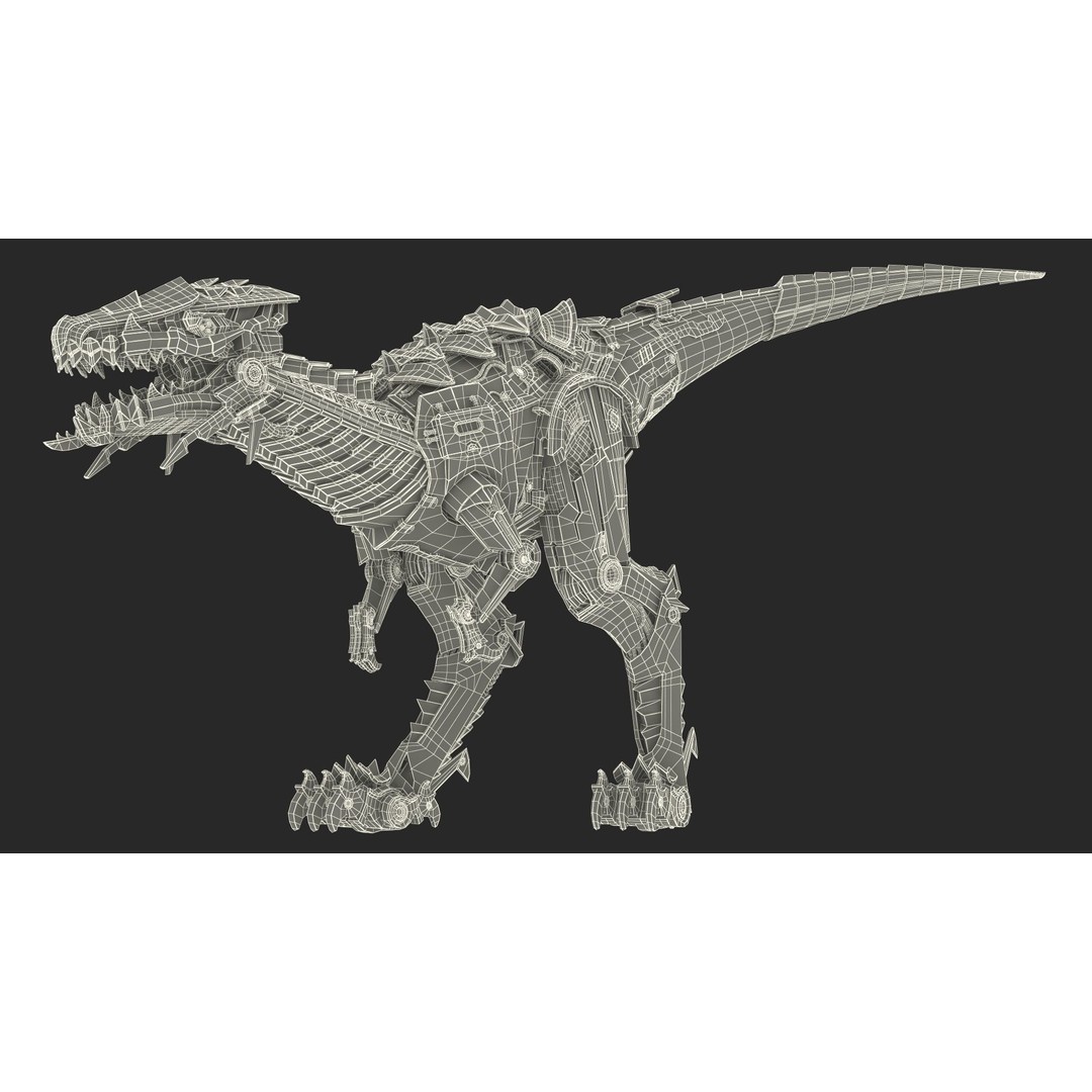 Mechanical T-Rex 3D Model – Realistic Robotic Dinosaur, FBX, PBR - View 25