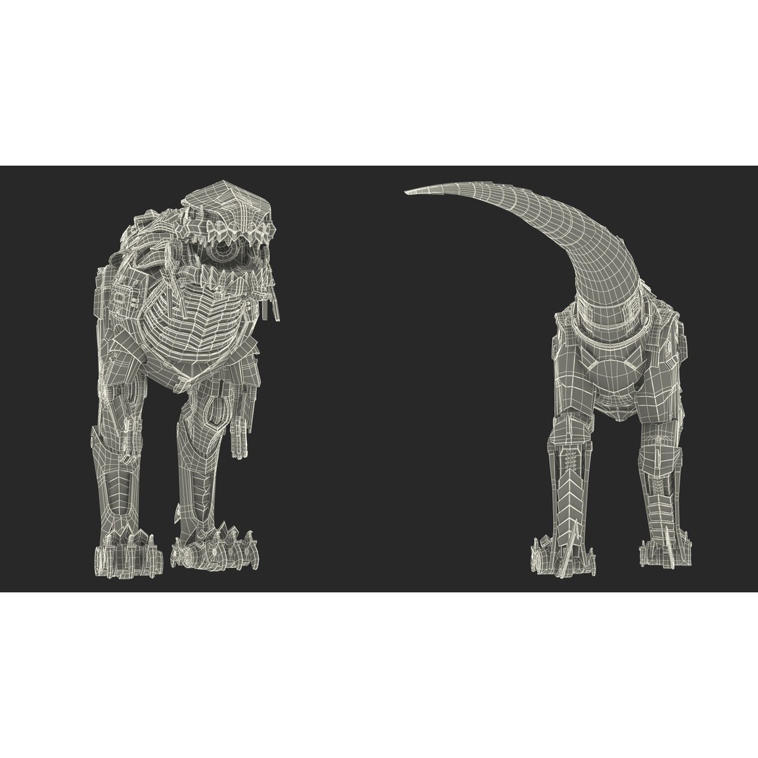 Mechanical T-Rex 3D Model – Realistic Robotic Dinosaur, FBX, PBR - View 26