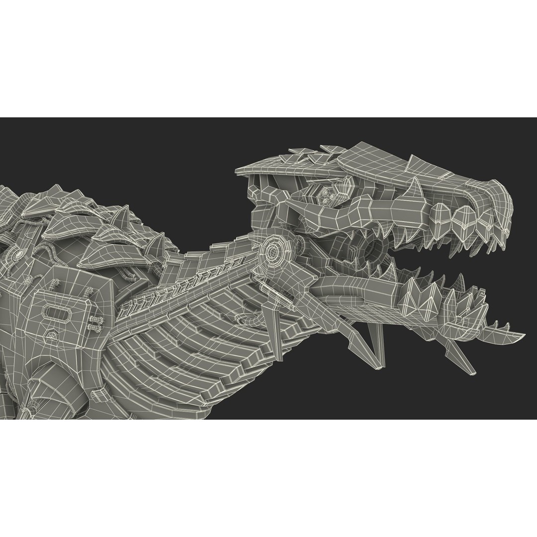 Mechanical T-Rex 3D Model – Realistic Robotic Dinosaur, FBX, PBR - View 27