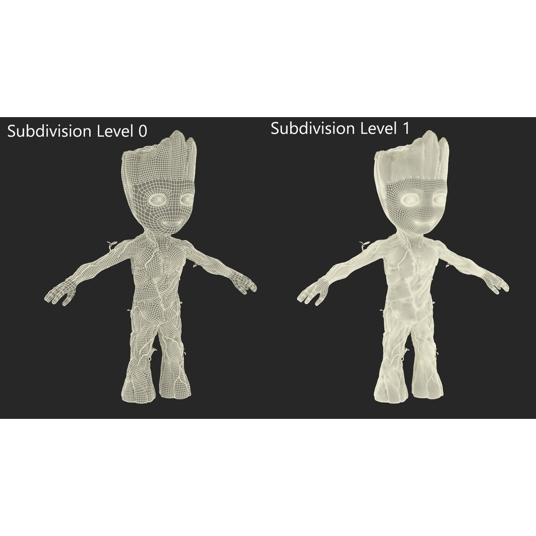 Little Groot 3D Model – High Poly Character with PBR Textures, FBX - View 13