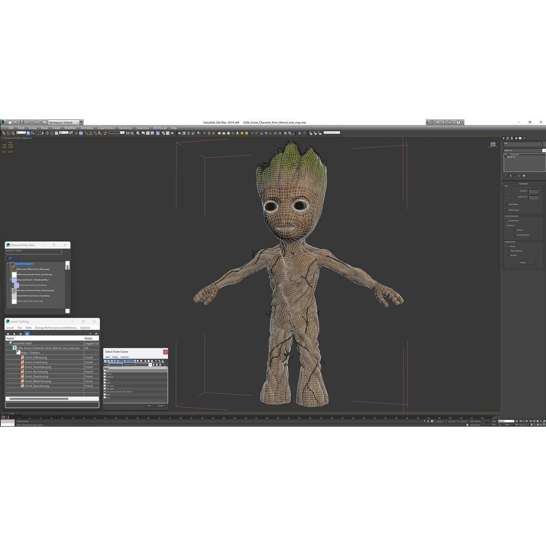Little Groot 3D Model – High Poly Character with PBR Textures, FBX - View 16