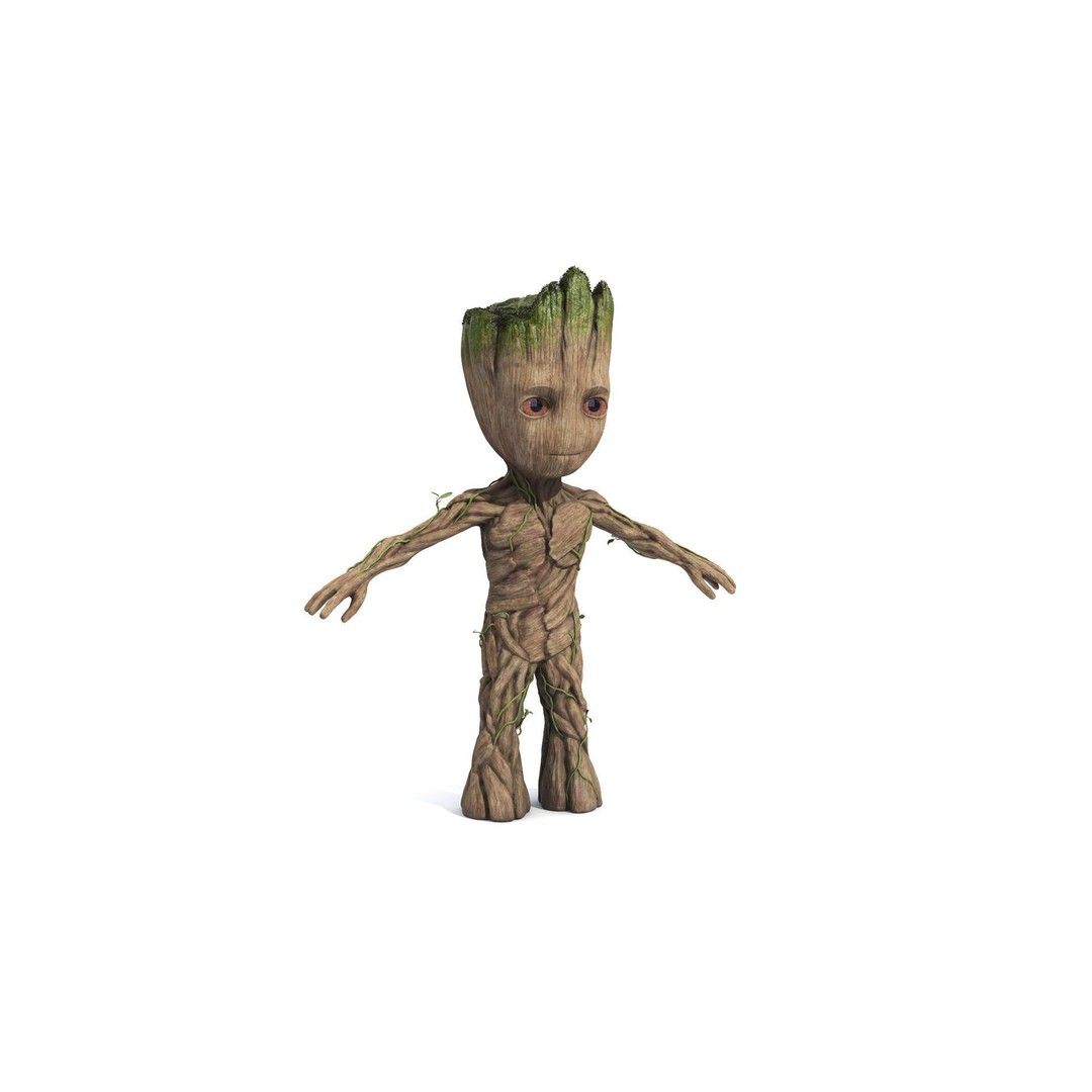 Little Groot 3D Model – High Poly Character with PBR Textures, FBX - View 6