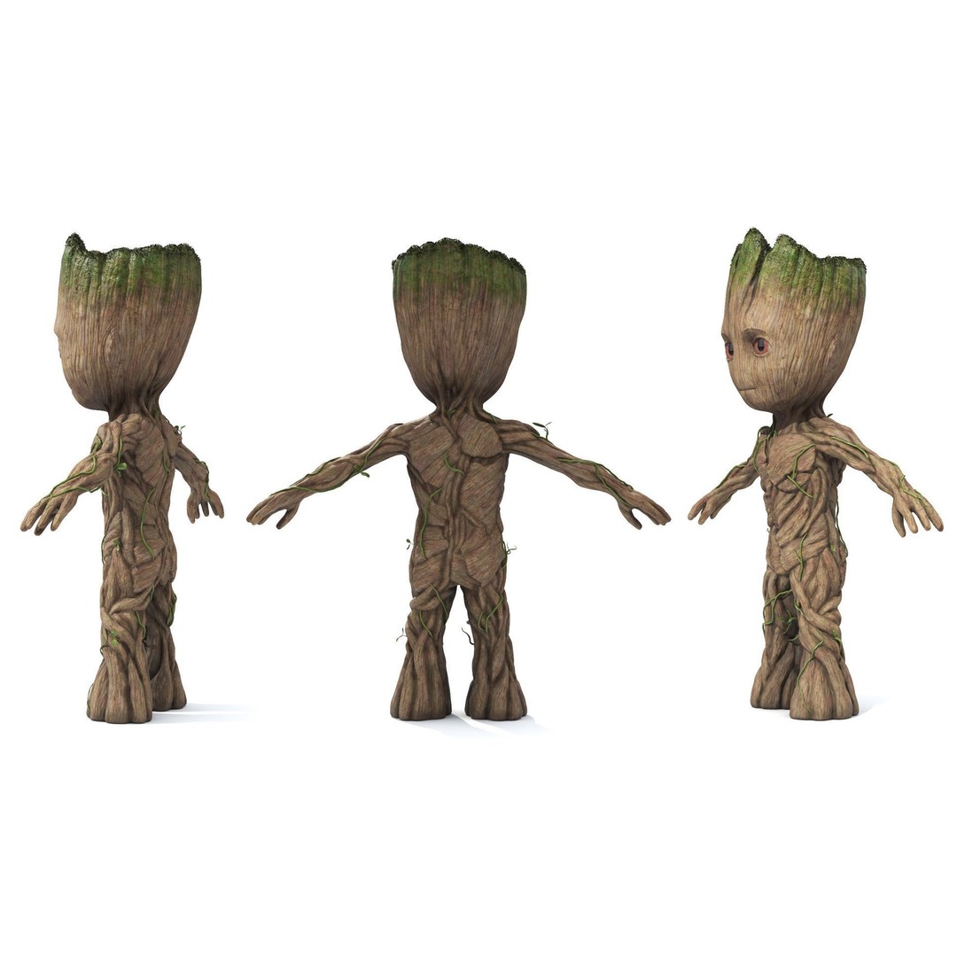 Little Groot 3D Model – High Poly Character with PBR Textures, FBX - View 7
