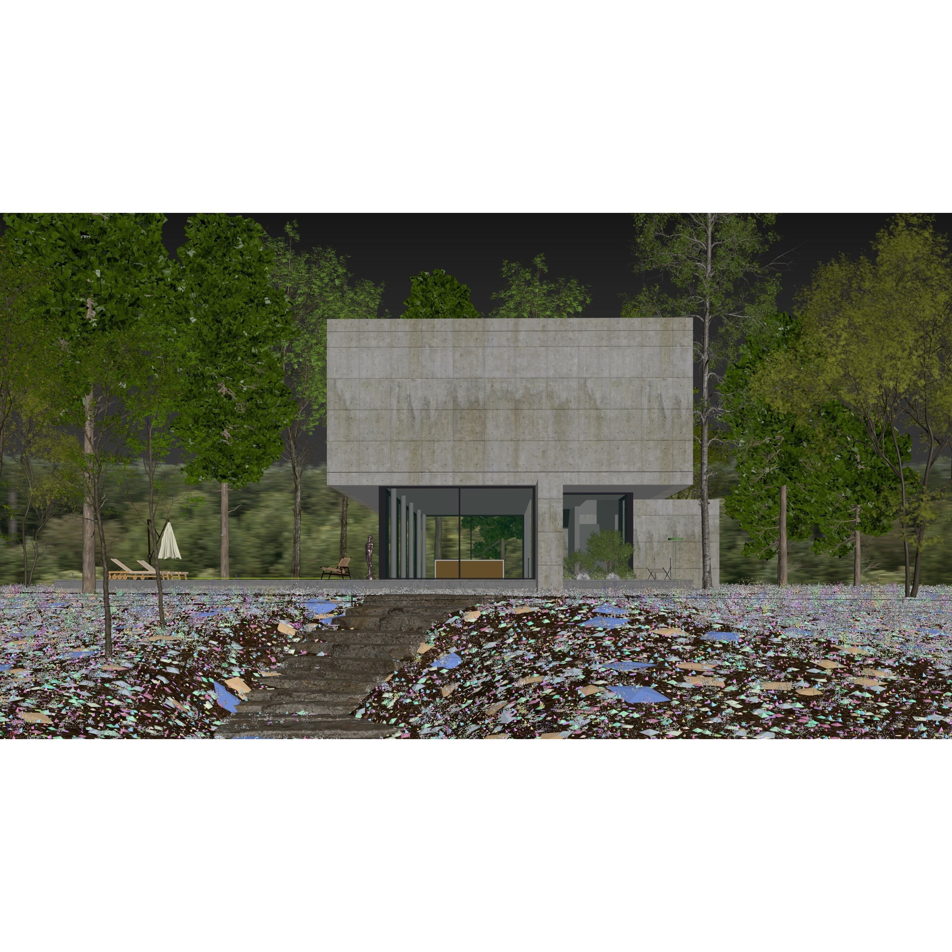 Villa Concrete - Architectural 3D Model - View 16