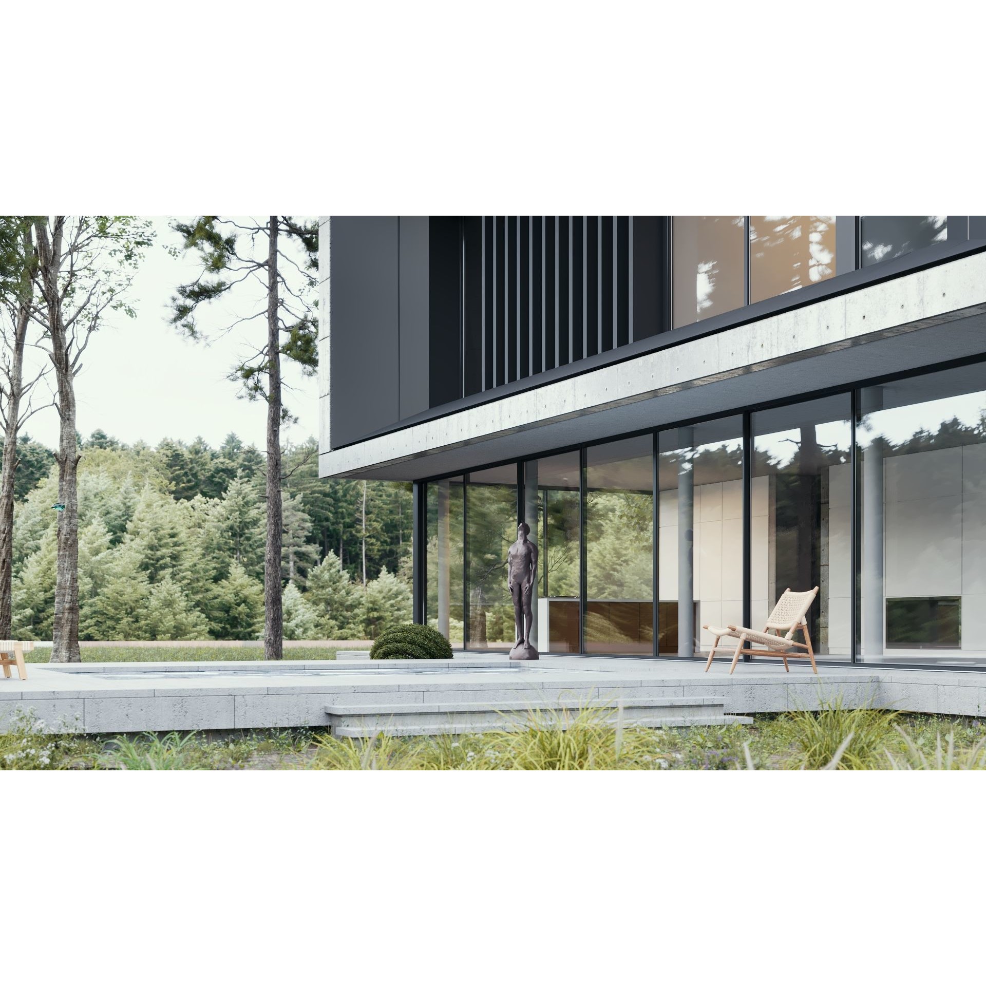 Villa Concrete - Architectural 3D Model - View 4