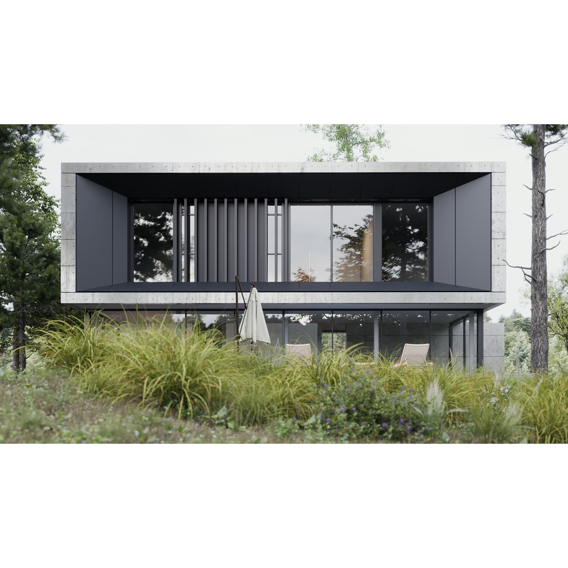 Villa Concrete - Architectural 3D Model - View 9