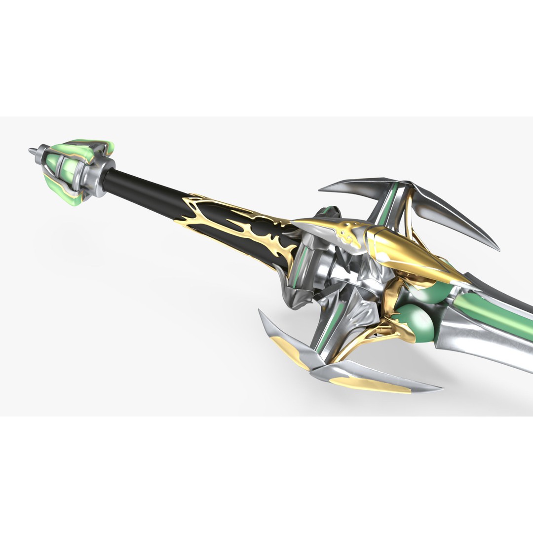 Futuristic Green Sword 3D Model – Sci-Fi Toy Weapon, FBX PBR - View 10