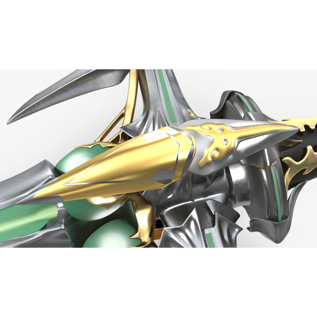 Futuristic Green Sword 3D Model – Sci-Fi Toy Weapon, FBX PBR - View 11