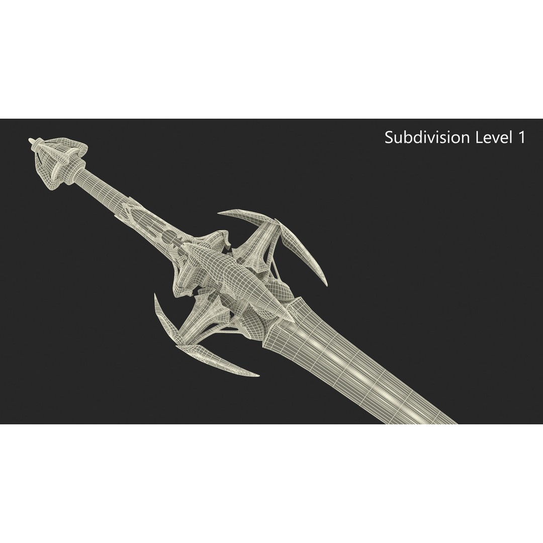 Futuristic Green Sword 3D Model – Sci-Fi Toy Weapon, FBX PBR - View 15