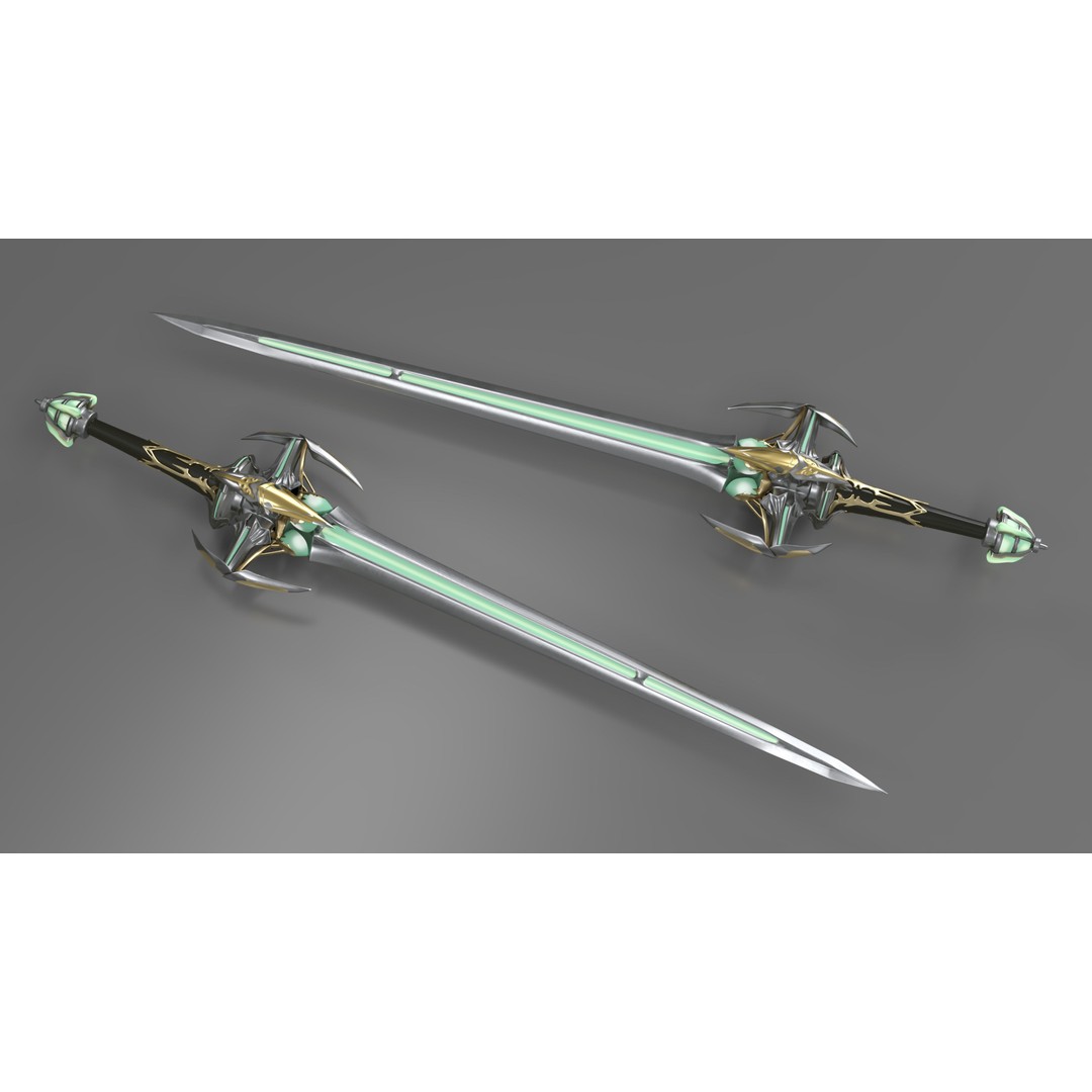 Futuristic Green Sword 3D Model – Sci-Fi Toy Weapon, FBX PBR - View 4