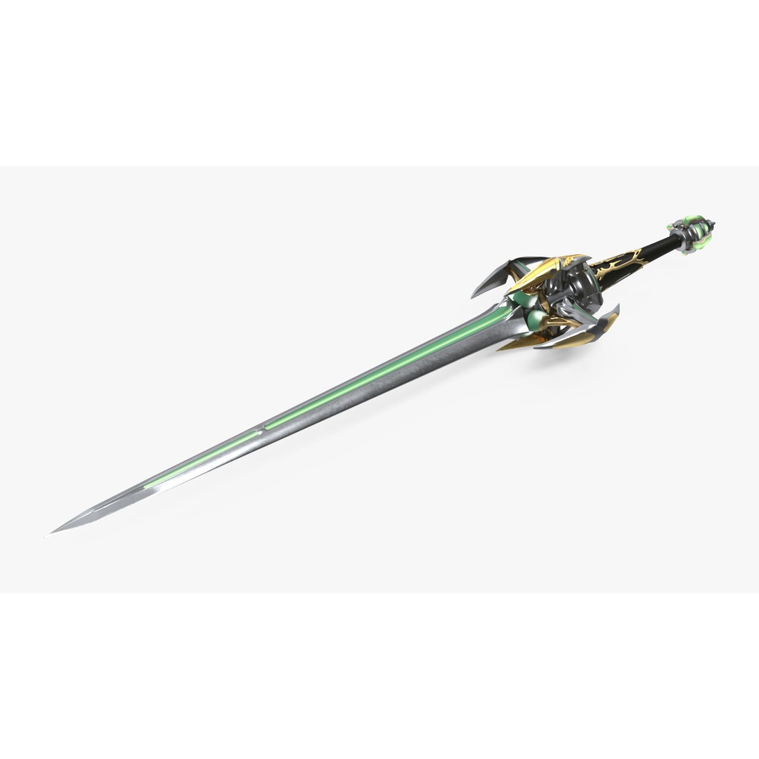 Futuristic Green Sword 3D Model – Sci-Fi Toy Weapon, FBX PBR - View 7