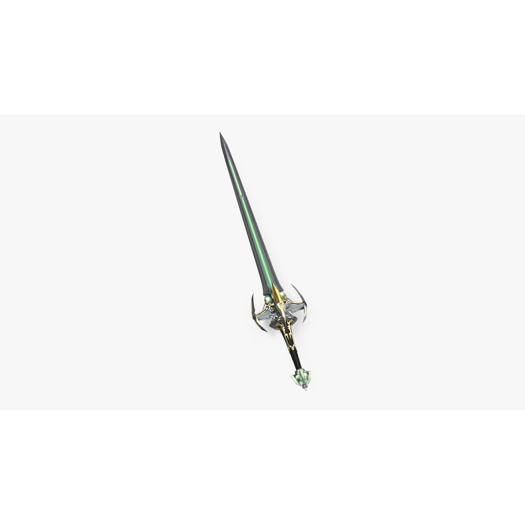 Futuristic Green Sword 3D Model – Sci-Fi Toy Weapon, FBX PBR - View 8