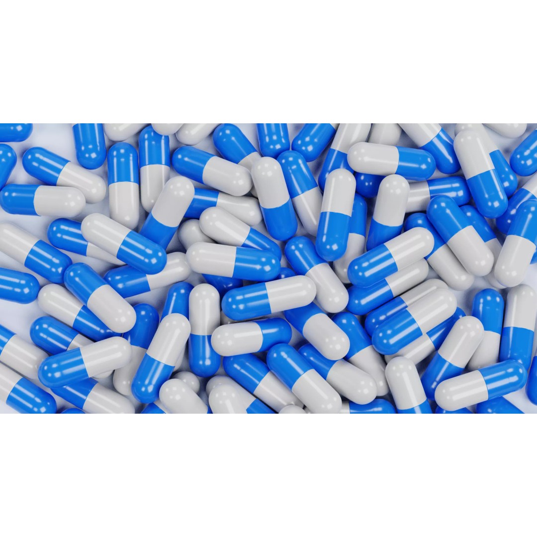Pile of Pills 3D Model – Realistic Blue and White Capsules for Medical Use - View 9