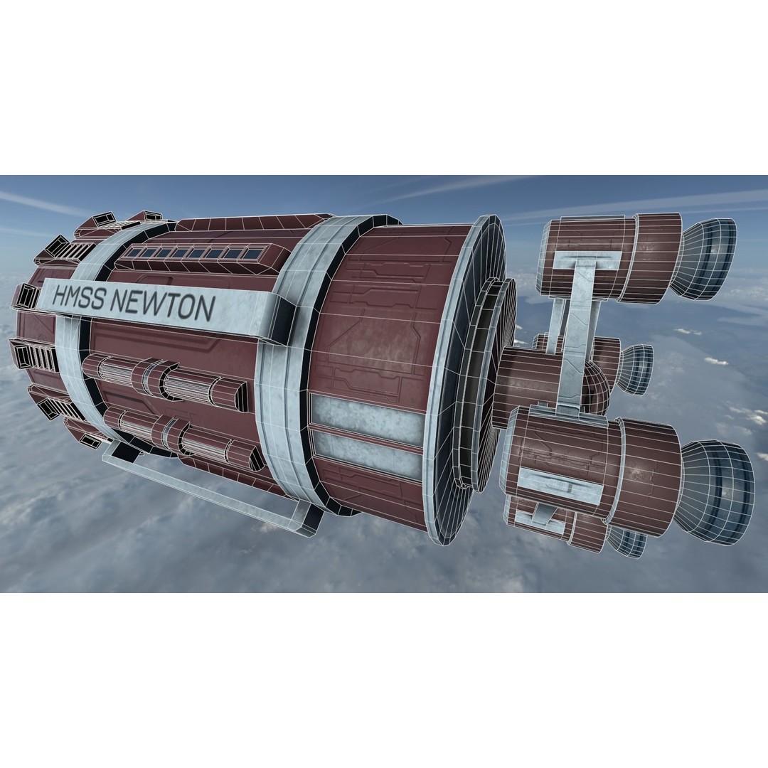 Shuttle Pod 3D Model – Low Poly Spacecraft with PBR Textures, FBX - View 11