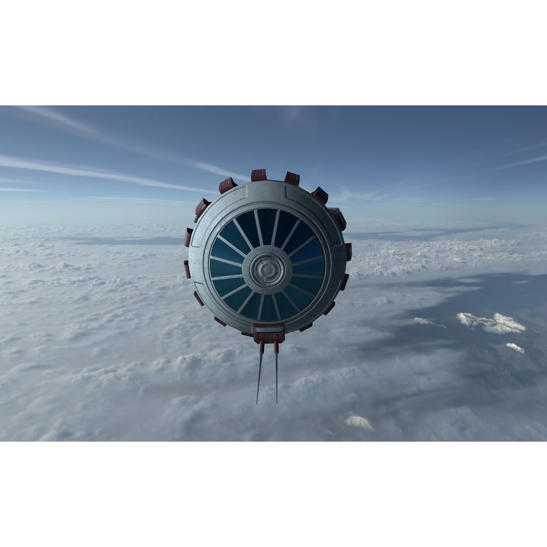 Shuttle Pod 3D Model – Low Poly Spacecraft with PBR Textures, FBX - View 12