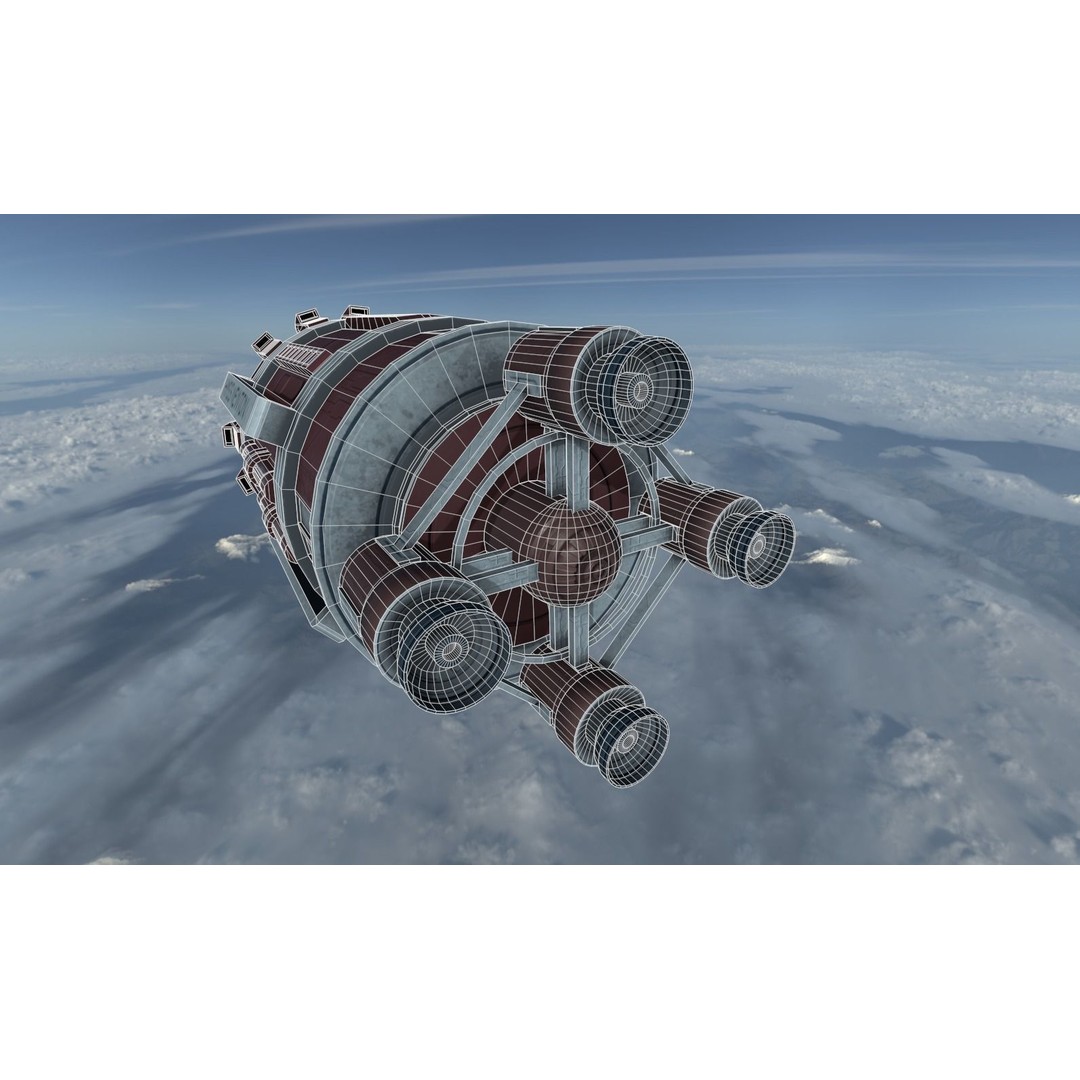 Shuttle Pod 3D Model – Low Poly Spacecraft with PBR Textures, FBX - View 13