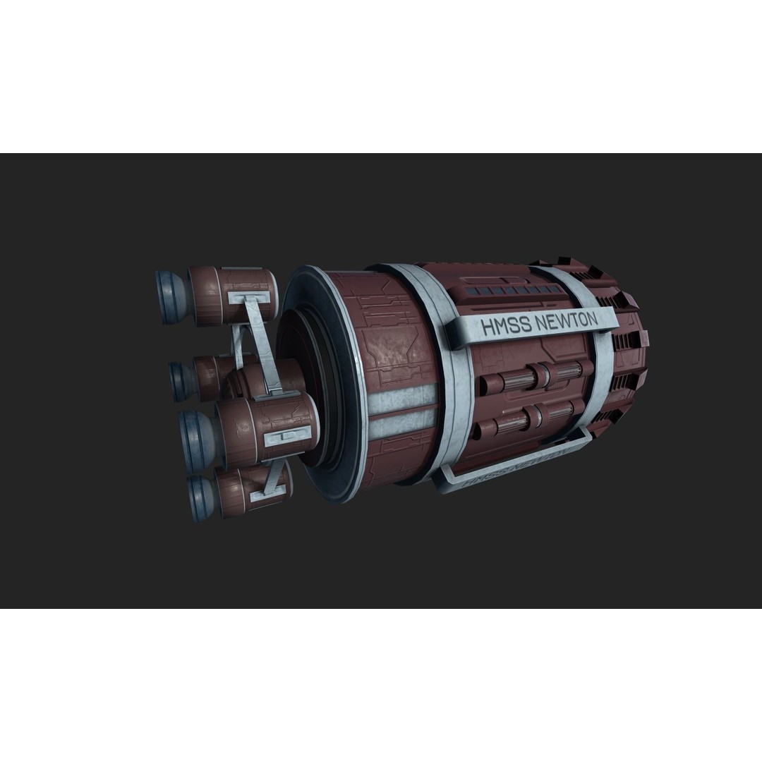 Shuttle Pod 3D Model – Low Poly Spacecraft with PBR Textures, FBX - View 15