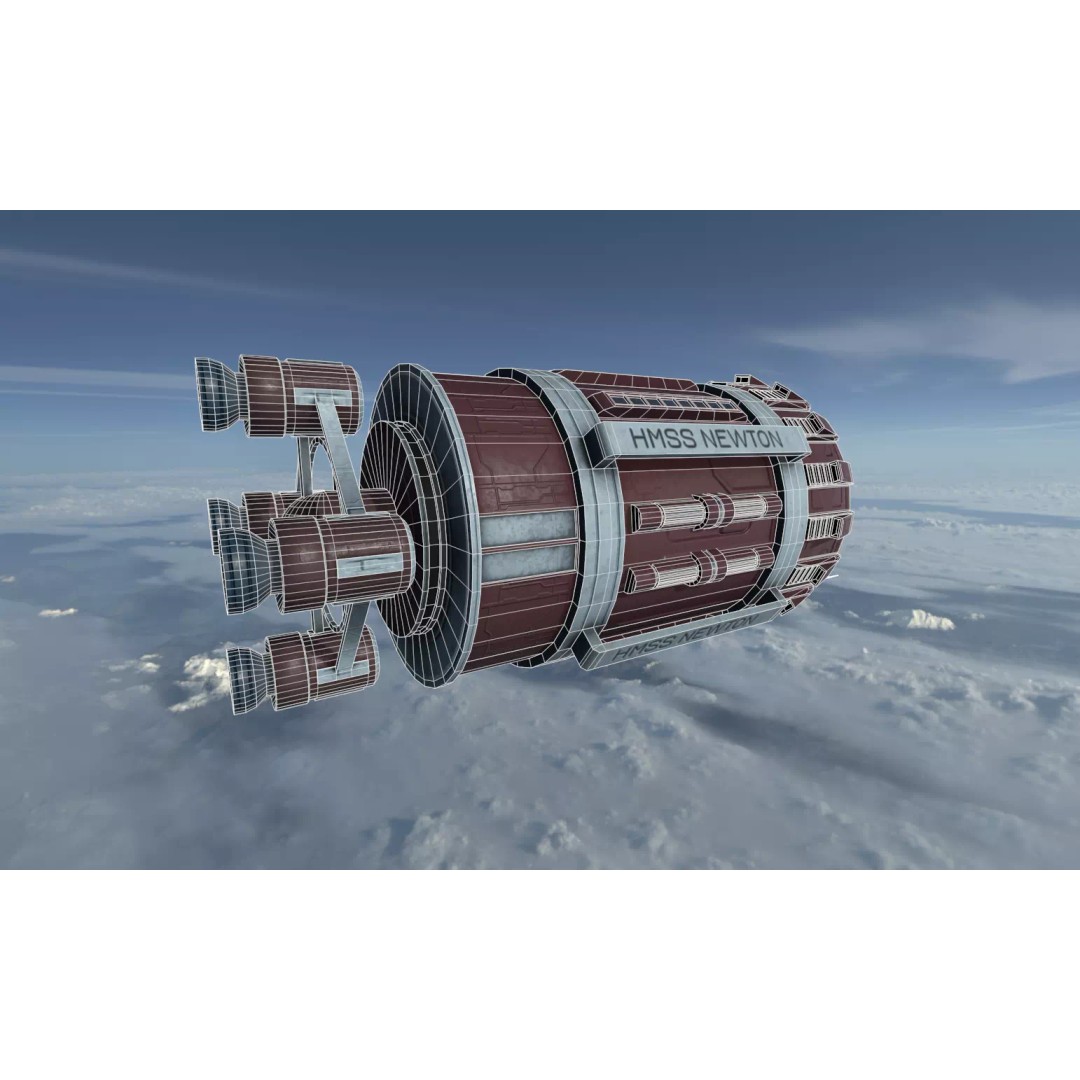 Shuttle Pod 3D Model – Low Poly Spacecraft with PBR Textures, FBX - View 2