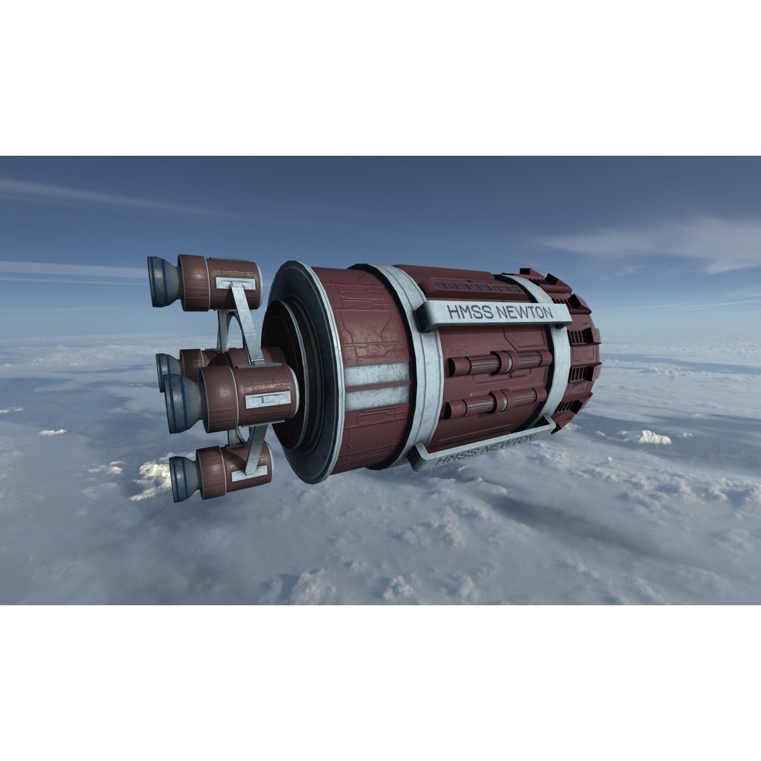 Shuttle Pod 3D Model – Low Poly Spacecraft with PBR Textures, FBX - View 3