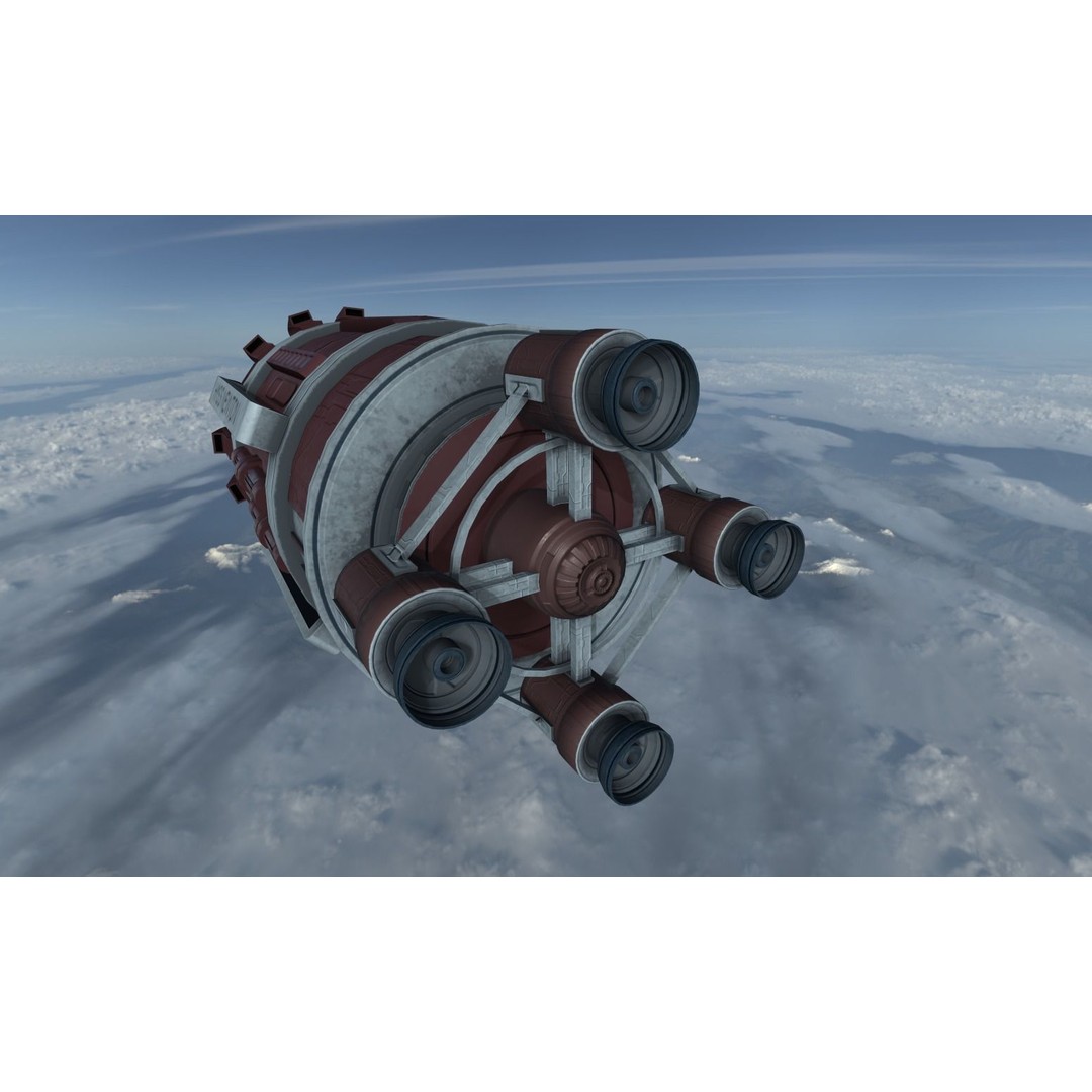 Shuttle Pod 3D Model – Low Poly Spacecraft with PBR Textures, FBX - View 8