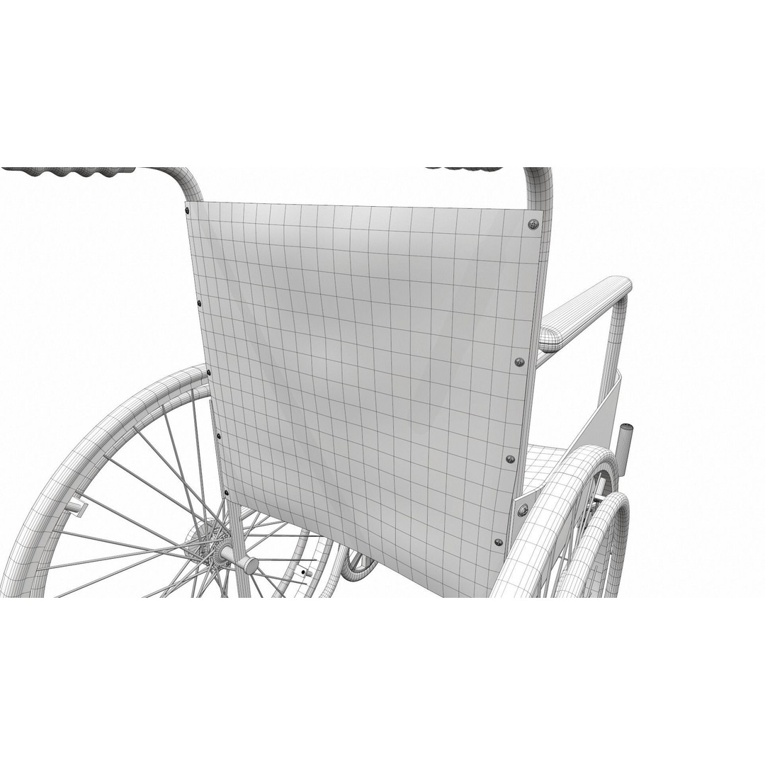 Wheelchair 3D Model – PBR Textured Medical Asset, FBX, OBJ