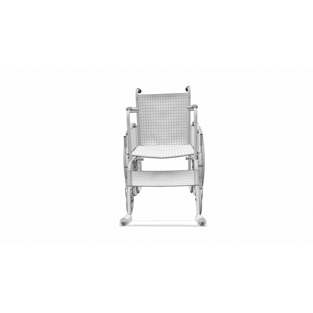 Wheelchair 3D Model – PBR Textured Medical Asset, FBX, OBJ - View 13