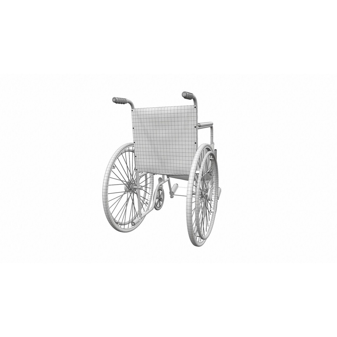 Wheelchair 3D Model – PBR Textured Medical Asset, FBX, OBJ - View 15