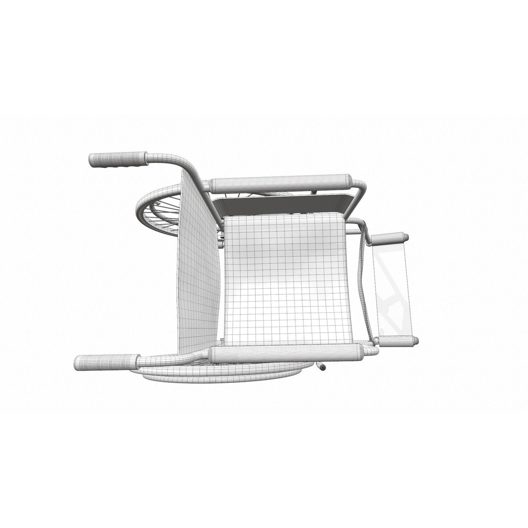 Wheelchair 3D Model – PBR Textured Medical Asset, FBX, OBJ - View 16