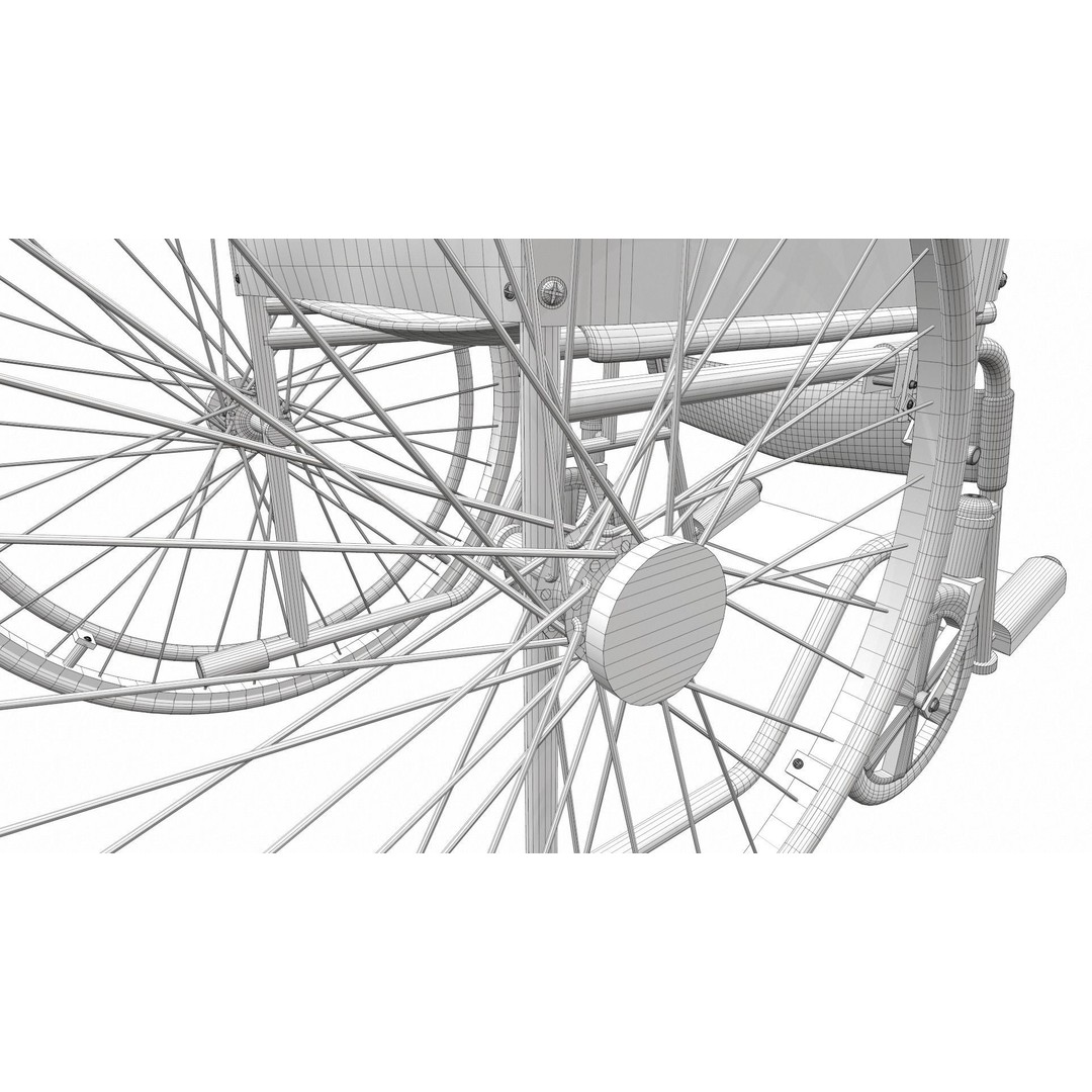 Wheelchair 3D Model – PBR Textured Medical Asset, FBX, OBJ - View 18