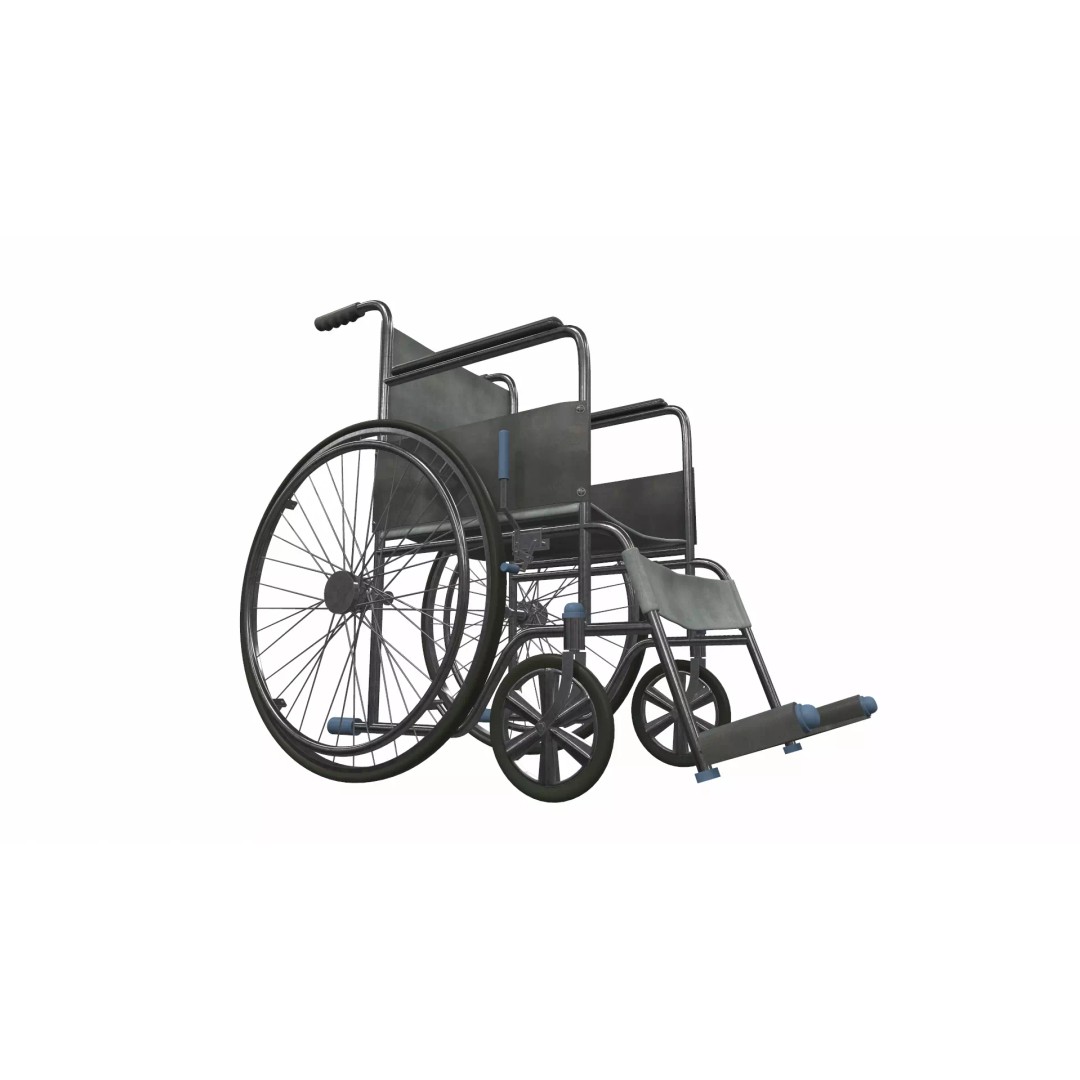 Wheelchair 3D Model – PBR Textured Medical Asset, FBX, OBJ - View 2